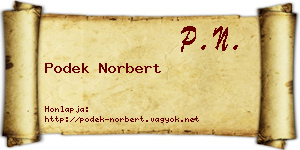 Podek Norbert névjegykártya